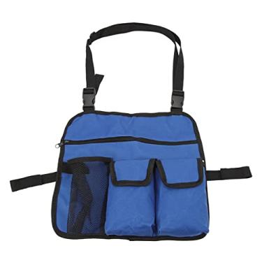 Imagem de Mochila para Espreguiçadeira de Praia Fácil de Limpar Com Vários Bolsos para Viagem Apoio de Braço para Praia Organizador Lateral (Azul)