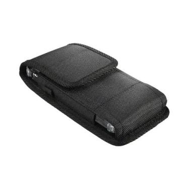 Imagem de Bolsa De Cintura Universal Para Celular Em Nylon Preto Com Clipe Para 