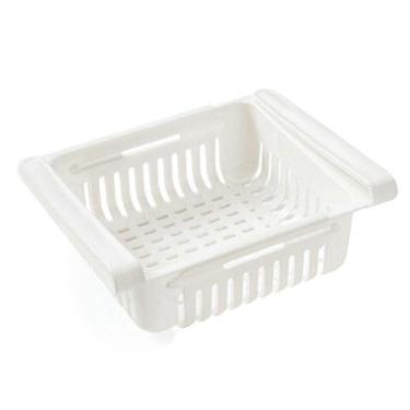 Imagem de Cesto Organizador Expansível Ajustável Multiuso De Geladeira Branco - 