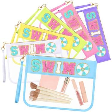 Imagem de Bolsas de natação Kacctyen Chenille Letter Clear Makeup Bag x6