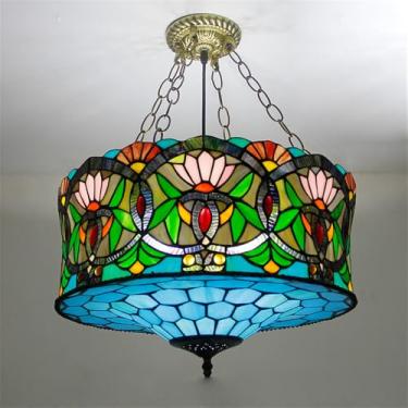 Imagem de Lâmpada Pingente de Vidro Colorido LED Contemporânea e Retro Criativa - Candelabro para Sala, Restaurante, Quarto, Hotel, Café, Bar e Corredor (Estilo 39 D45CM)