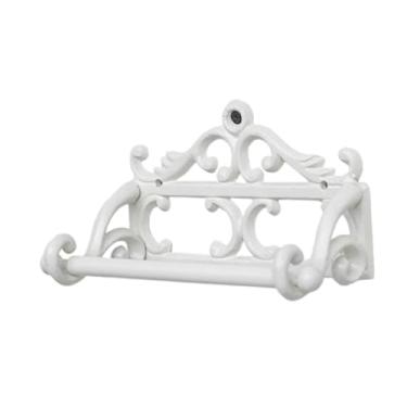 Imagem de Generic Suporte de papel higiênico, toalheiro, suporte de rolo de ferro decorativo de parede, dispensador de rolo para banheiro, decoração de casa, Branco
