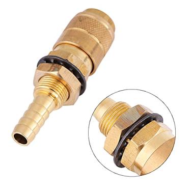 Imagem de SALALIS Adaptador de Latão M8 Refrigerado por água e Gás, Conector de Mangueira Rápida para Mig Tig Welder Tocha, Suprimentos Industriais (Cor de latão)
