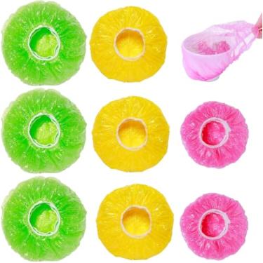 Imagem de Capas de tigela de plástico elástico reutilizável para armazenamento de alimentos frescos sacos elásticos Capas de tigela para impermeabilização de pão, alternativa para papel alumínio para piquenique