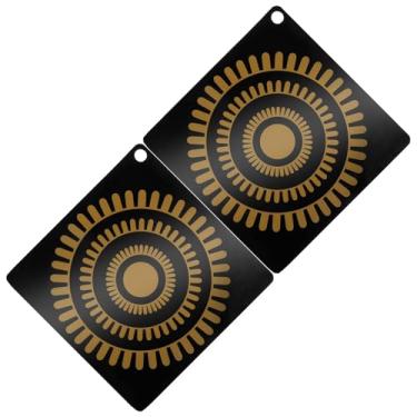 Imagem de 2/4 peças de tapete de indução para fogão de indução de silicone termocrômico de 24 cm, capa protetora de fogão de indução quadrada resistente ao calor para fogão de indução (laranja, 2)