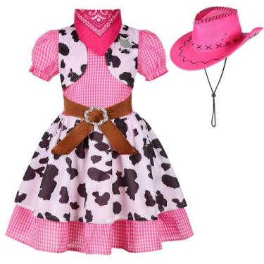 Imagem de Fantasia de cowgirl Nuehoryu para meninas com chapéu de Halloween de 5