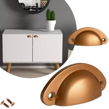 Imagem de 4 Puxador Concha Rose Fosco Para Gavetas, Armários, Móveis - Compras F