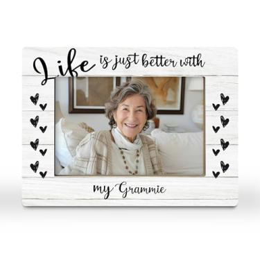 Imagem de CGBHW Porta-retrato Grammie Presentes, presentes de avó Grammy de netos, netos, melhor presente de avó de todos os tempos para vovó, mulheres, porta-fotos, 10 x 15 cm, horizontal para exibição de mesa