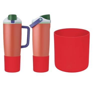 Imagem de ZXFYE Bota superior compatível com Owala 850 g 1,134 g FreeSip Sway garrafa de água e copo, antiarranhões e antiderrapante, grande capa protetora de silicone para Owalaa Sway