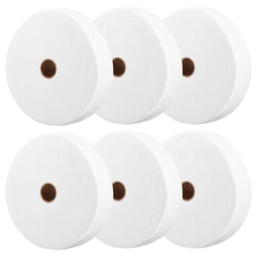 Imagem de FALESOUL Tiras de massa de rolo de gelatina para tapetes de 6,5 cm e 196 m, batas de lã de mistura de algodão grosso, rolo de algodão perfurado com agulha para tapetes de rolo de gelatina, tapetes