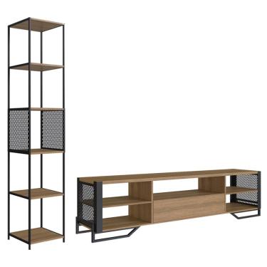Imagem de Rack 1 Gaveta Estante Com Prateleira Industrial 17X23 Mell Preto PP