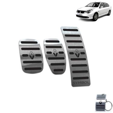 Imagem de Pedaleira Manual Aço Inox Renault Symbol 2009 a 2013 Preto