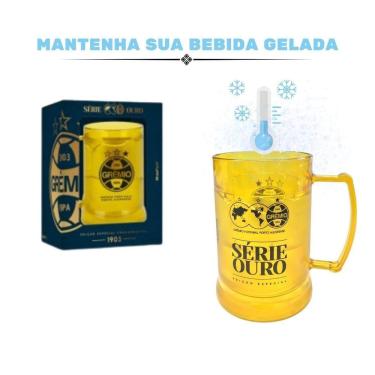 Imagem de Caneca Copo Gel 300Ml + Cordão 65Cm Isolante Térmico Chopp