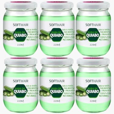 Imagem de Kit 6X Baba De Quiabo Soft Hair Hidratação Brilho Capilar Natural Vegano 220ml