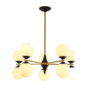 Imagem de Lustres de cristal de luxo, luminária de lustre moderna de LED, 12 luzes de iluminação de fazenda, lustre moderno dourado e preto, luminárias de teto, luz pendente compatível com sala de jan