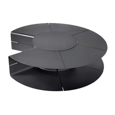 Imagem de Lareira Decorativa Lareira externa, fogueira redonda de madeira com armazenamento, lareira moderna aço inoxidável para queima para pátio externo, deck e jardim(150cm)