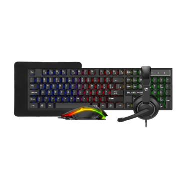 Imagem de Kit Gamer Bluecase Play - Teclado + Mouse + MousePad + Headset - LED Rainbow - BGHPKM-01BX
