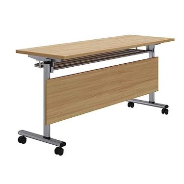 Imagem de LILINWAN Mesa de computador dobrável dobrável para treinamento móvel com rodas bloqueáveis multiuso mesa de escritório rotativa de 360°