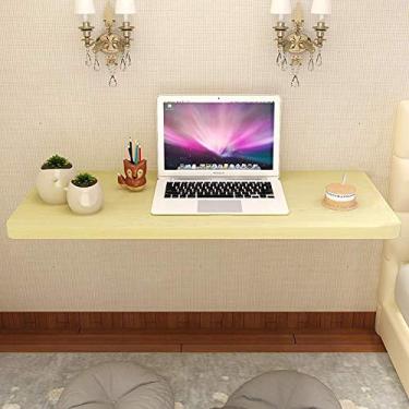 Imagem de LXB Mesa para computador de parede para uso doméstico, mesa dobrável de parede, mesa de jantar conversível para escritório, casa, escritório, madeira, bordo, 80 x 40 cm
