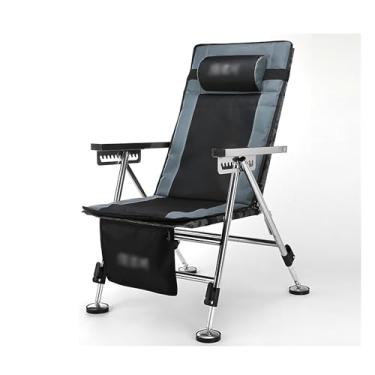 Imagem de URGDWEKJY Cadeira de pesca, cadeira de acampamento, dobrável, cadeira de pesca selvagem com travesseiro, praia, barco, pesca, sofá, poltrona, acampamento, cadeira