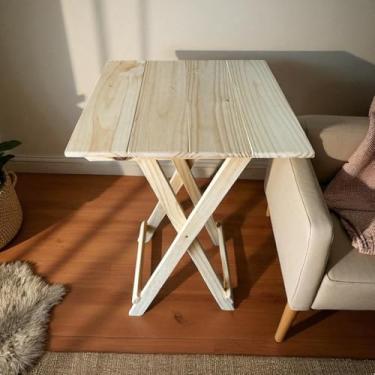 Imagem de Mesa Dobrável De Pinus | Compacta E Versátil Para Bar E Área Externa