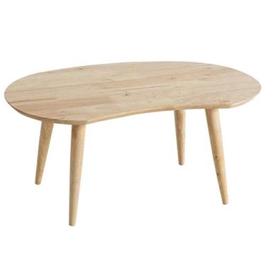 Imagem de Mesa lateral de madeira maciça moderna mesa de canto oval mesa de computador (cor: cor de madeira, tamanho: 47,5 74 32,5 cm) (cor: cor de madeira, tamanho: 47,57432,5 cm) (cor de madeira 47,5 * 74