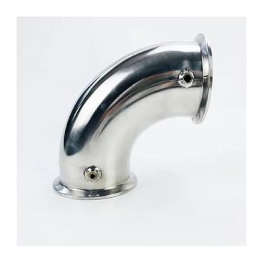 Imagem de Curva de tubo de 90 graus de 3.8 cm-10.2 cm com Thermowell 4,2 mm e 6,2 mm, conexão tripla encaixe de tubulação de cotovelo, SS304 (63 mm)