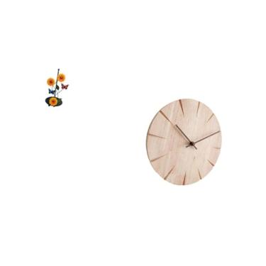 Imagem de Fenteer Suporte para Papel Toalha, Dispensador, Antiderrapante, Vertical, Suporte para Lenços, Relógio de Parede de Madeira Maciça, Relógio de Parede, Design