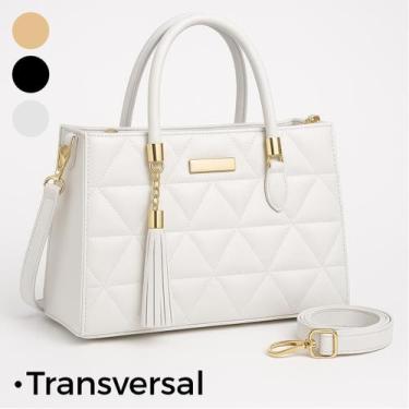 Imagem de Bolsa Feminina Média Alça Transversal Bordada Bag de Ombro Detalhes Do