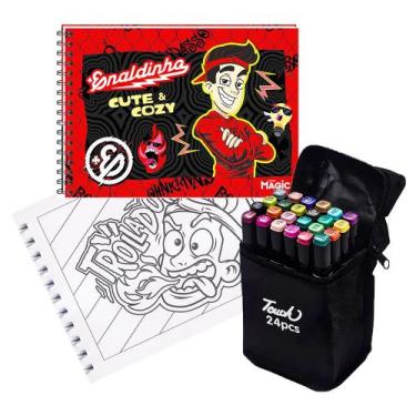 Imagem de Livro De Colorir Enaldinho Cute & Cozy Capa Dura Espiral Folha Acetato