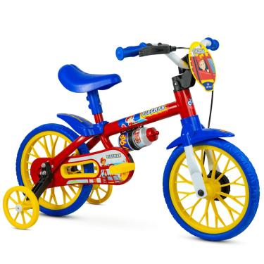 Imagem de Bicicleta Infantil Aro 12 Fire man Nathor Menino Cor Vermelho Azul