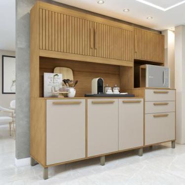 Imagem de Armário de Cozinha 7 Portas 2 Gavetas Quartzo - Valdemóveis