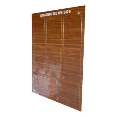 Imagem de Quadro De Aviso Gestão 8 Displays A4 Em Acm Madeira Imbuia - DC Mult-M