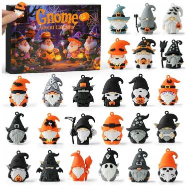 Imagem de Calendário do Advento de Gnomos 2025, Calendário de Contagem Regressiva para o Halloween, com 24 Figuras Colecionáveis de Gnomos, OFRYH
