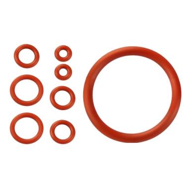 Imagem de Kit de manutenção de vedações O-Ring, anel de silicone de grau alimentício compatível com máquinas de café profissionais Philips Gaggia para pino de saída de caldeira e unidade de fermentação (8 peças
