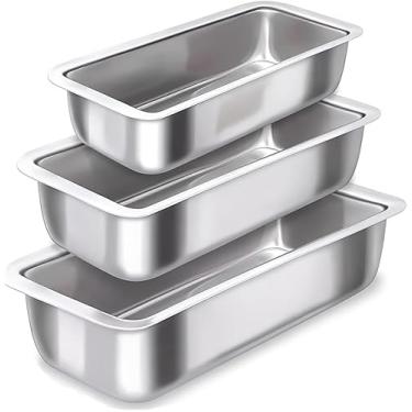 Imagem de Conjunto de Formas para Pães 3 Peças – Alumínio Premium, Alta Resistência, Bordas Altas, Distribuição Uniforme de Calor e Fácil Limpeza – Ideal para Pão Caseiro, Bolo Inglês e Assados