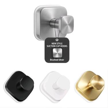 Imagem de XCIXCI Pacote com 2 ganchos pretos com ventosa para chuveiro, banheiro, cozinha, porta de vidro, espelho, azulejo