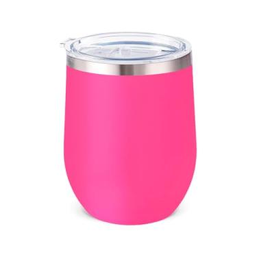 Imagem de Copo Térmico Cuia 350 ml Aço Inox Isolamento Vácuo – Bebidas Quentes ou Frias Elegância (Pink)