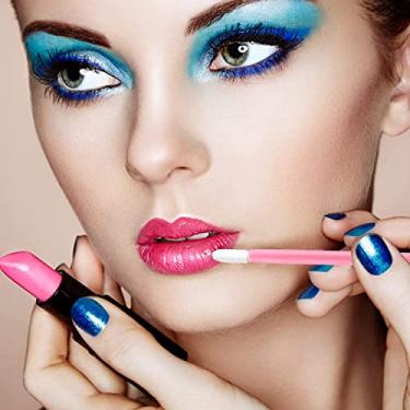 Imagem de 100 pincéis labiais, varinhas labiais descartáveis rosa, varinhas de brilho de batom macio, aplicador de maquiagem para batom, kits de ferramentas de maquiagem