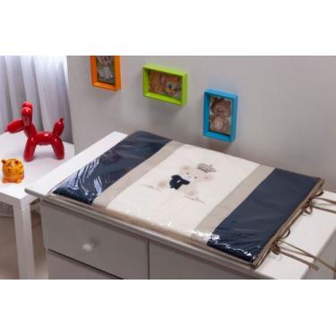 Imagem de Trocador para Comoda de Bebê Ursinho Realeza Fofo Imperial Azul marinh