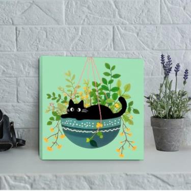 Imagem de Linda decoração de parede arte de parede em tela impressões de arte emolduradas pôsteres para casa sala de estar quarto banheiro escritório decorações de parede pinturas imagens 19 x 19 cm