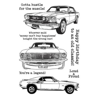 Imagem de Carimbo transparente de carros estilo retrô para fazer cartões, selo de silicone vintage clássico para scrapbook, artesanato, artesanato, artesanato, artesanato, álbuns, álbuns de fotos, decoração