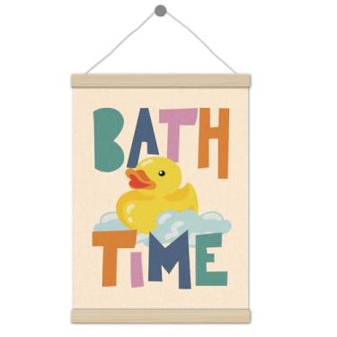 Imagem de Moldura de pato de borracha, para decoração de banheiro, 30,5 x 40,6 cm, decoração de banheiro para meninos e meninas, hora do banho, decoração de parede para banheiro, banheiro e chuveiro