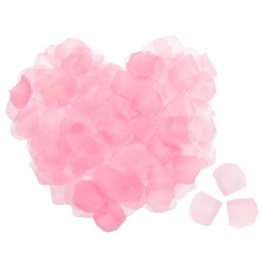 Imagem de Pétalas de rosa de flores artificiais de seda, flores artificiais de casamento rosa claro 5 cm x 5 cm para centros de mesa de casamento, decoração de festa, pacote com 1200