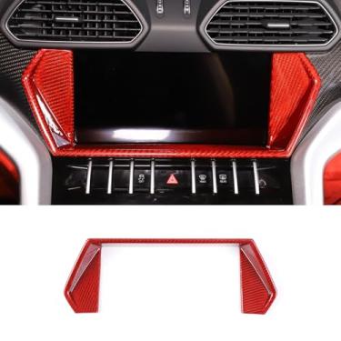 Imagem de Moldura de acabamento de tela de navegação GPS de controle central de carro para acessórios Lamborghini Urus 2018-2023, moldura de acabamento de tela GPS de navegação no painel, feita de fibra de