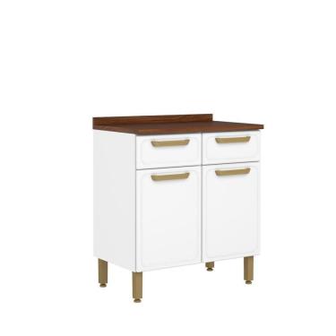 Imagem de Balcão De Aço Tampo 2 Portas 2gavetas Branco Bella Bertolini Branco