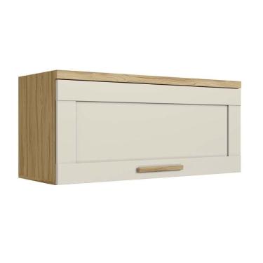 Imagem de Armário Aéreo P- Cozinha Riesling C- 1 Porta Basculante 80cm Amendoa-off White - Ronipa