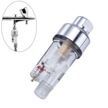 Imagem de Kit Mini Compressor Aerógrafo 0,3Mm Copo Fixo E Mini Filtro