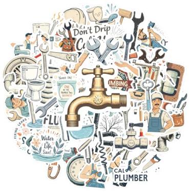 Imagem de 100 peças de ferramentas de encanamento, ferramentas de manutenção, decalques adesivos de brinquedo faça você mesmo para mala, geladeira, telefone, bagagem, laptop, guitarra, carro, adesivo