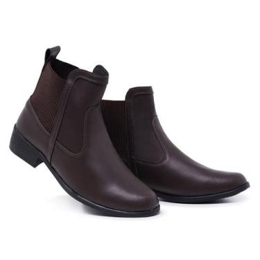 Imagem de Bota Coturno Chelsea Gmm Shoes 11212 Cano Baixo Moderno Feminino, Marr